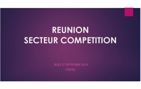 Réunion d'information secteur compétition